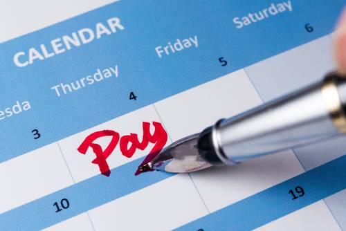 payment schedule on calendar with erp software