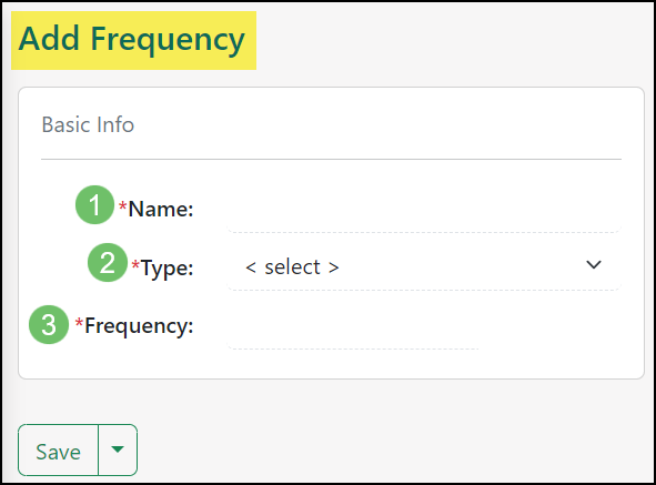 Image of the Add Frequency page