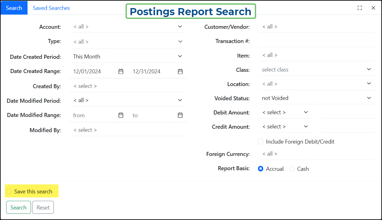 Image of the posting Report available filter