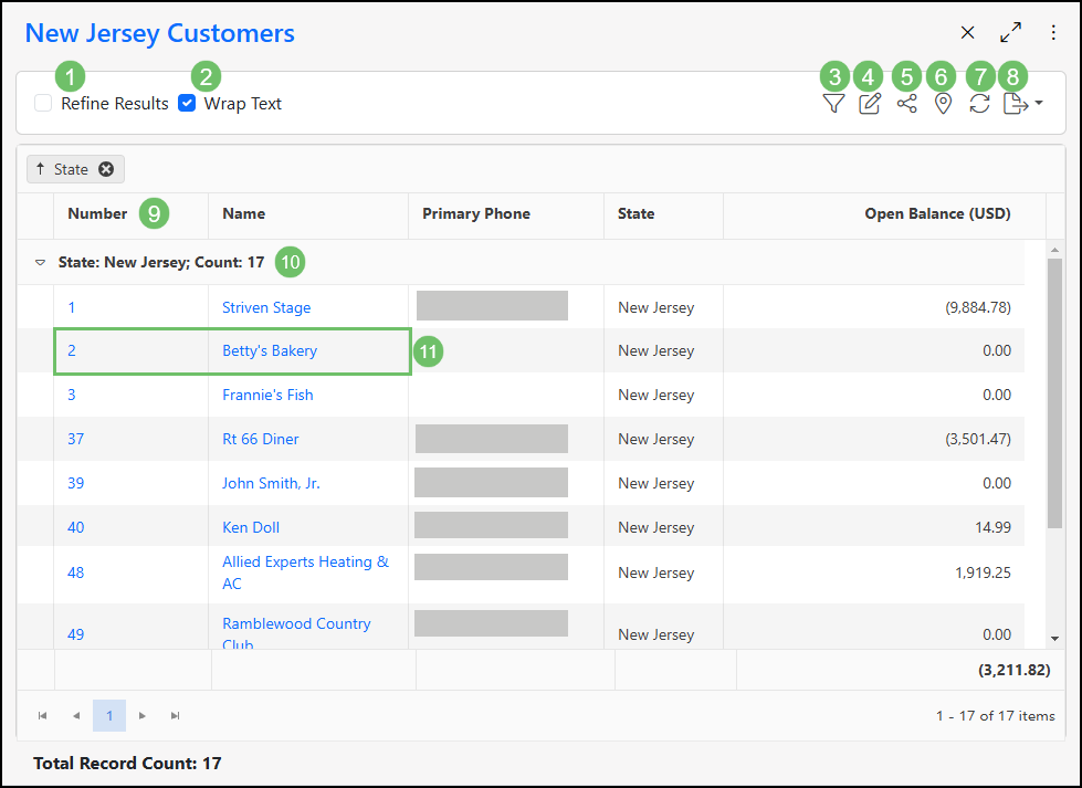 Image of the Report Results screen